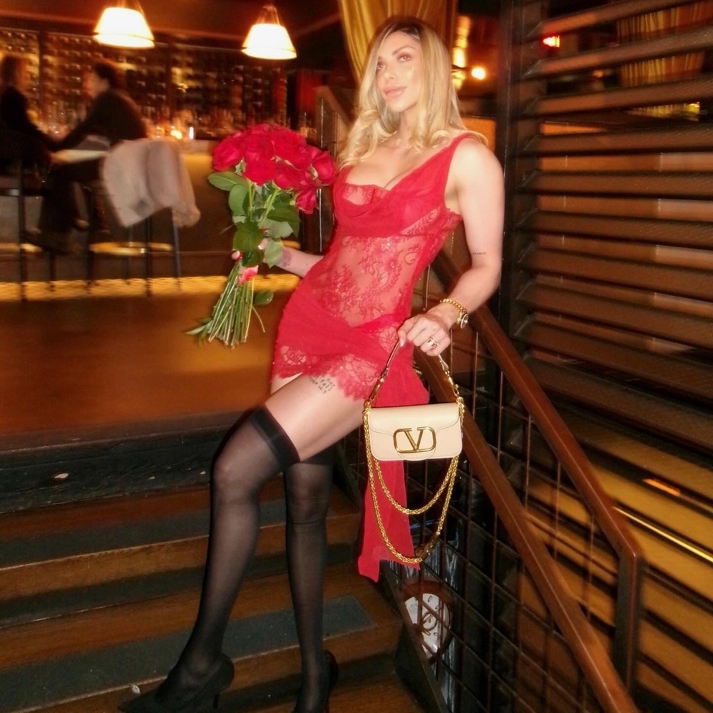 For Love And Lemons Vestido Lencero Sonja Red